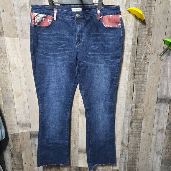 Ranch Dressin Fallon Taylor Plus Size 26 Cow Pocket Bootcut Jeans Cowgirl - Picture 1 of 7